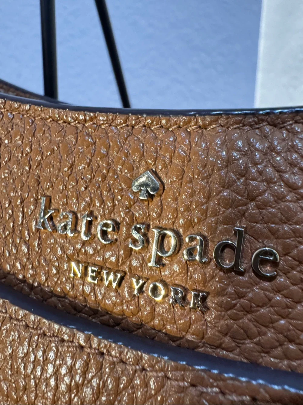 Kate Spade S338 Pebbled Leather Cognac Crossbody Bag Adjustable Strap